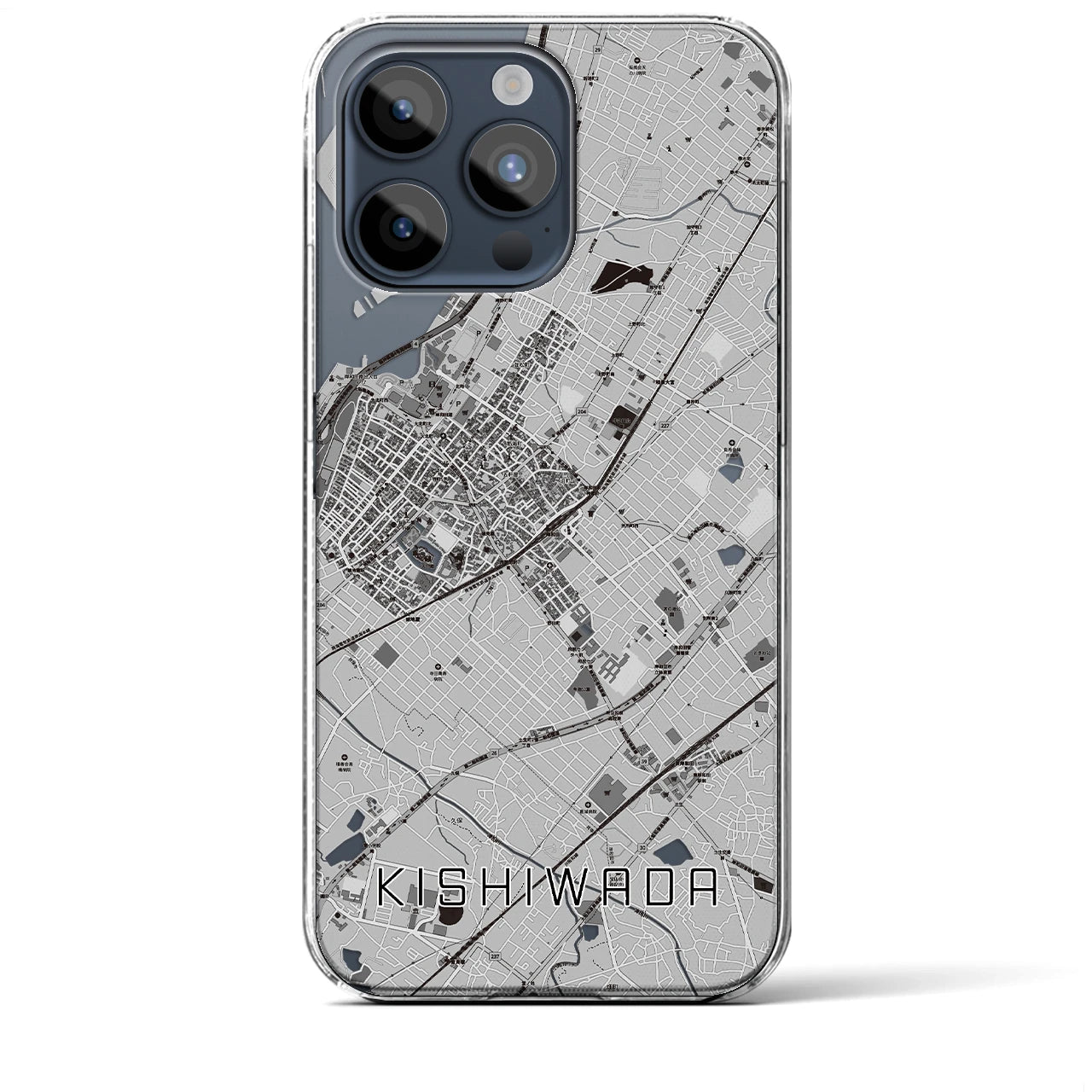 【岸和田(大阪府)】地図柄iPhoneケース(クリアタイプ)