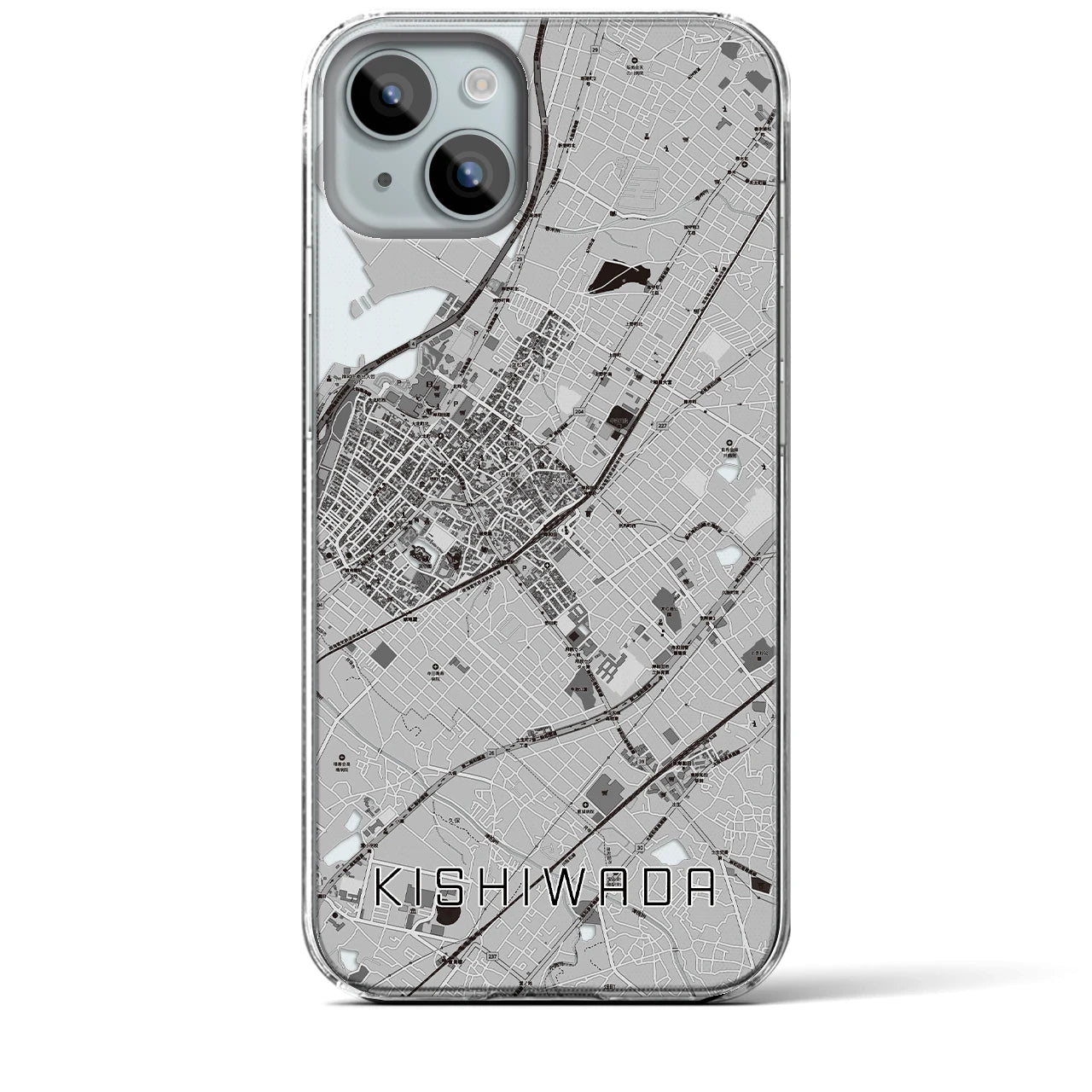 【岸和田(大阪府)】地図柄iPhoneケース(クリアタイプ)