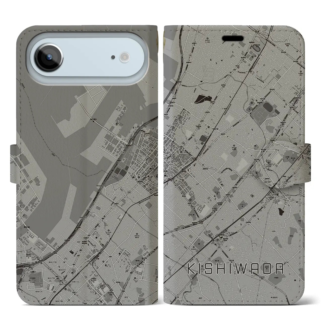 【岸和田(大阪府)】地図柄iPhoneケース(手帳タイプ)