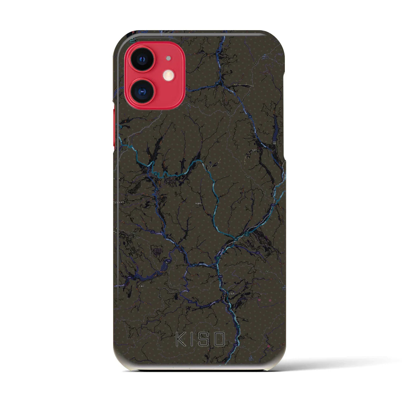 【木曽(長野県)】地図柄iPhoneケース(バックカバータイプ)