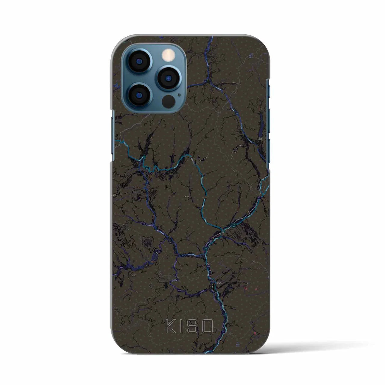 【木曽(長野県)】地図柄iPhoneケース(バックカバータイプ)