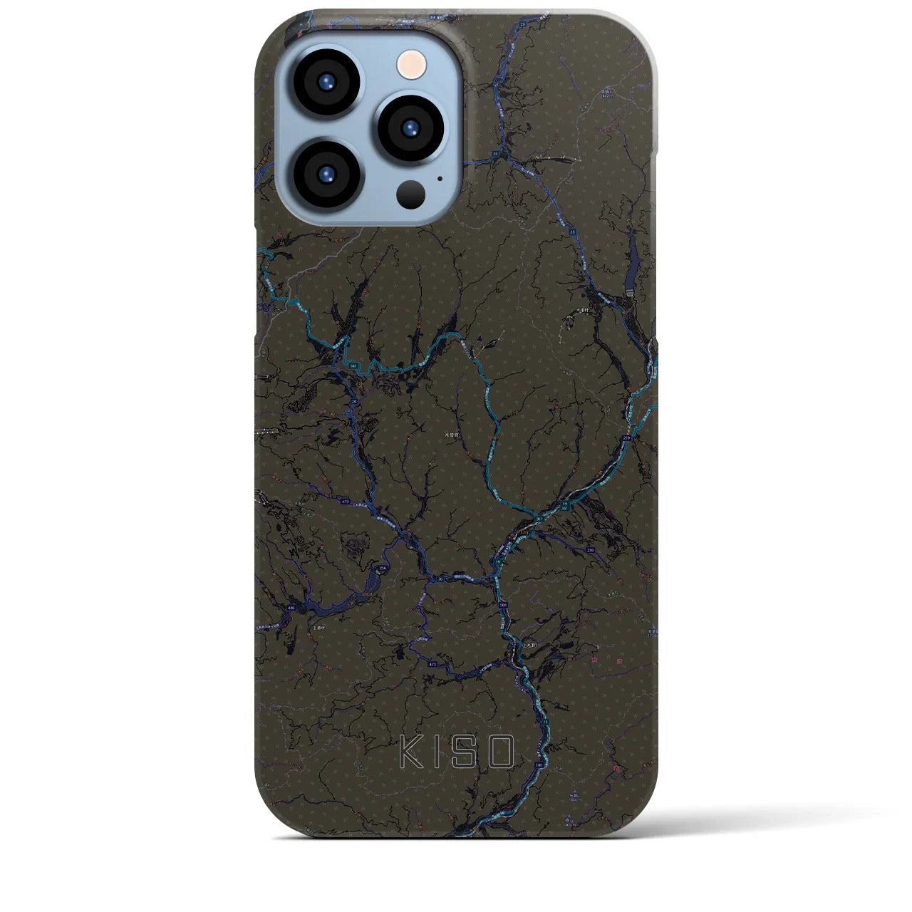 【木曽(長野県)】地図柄iPhoneケース(バックカバータイプ)