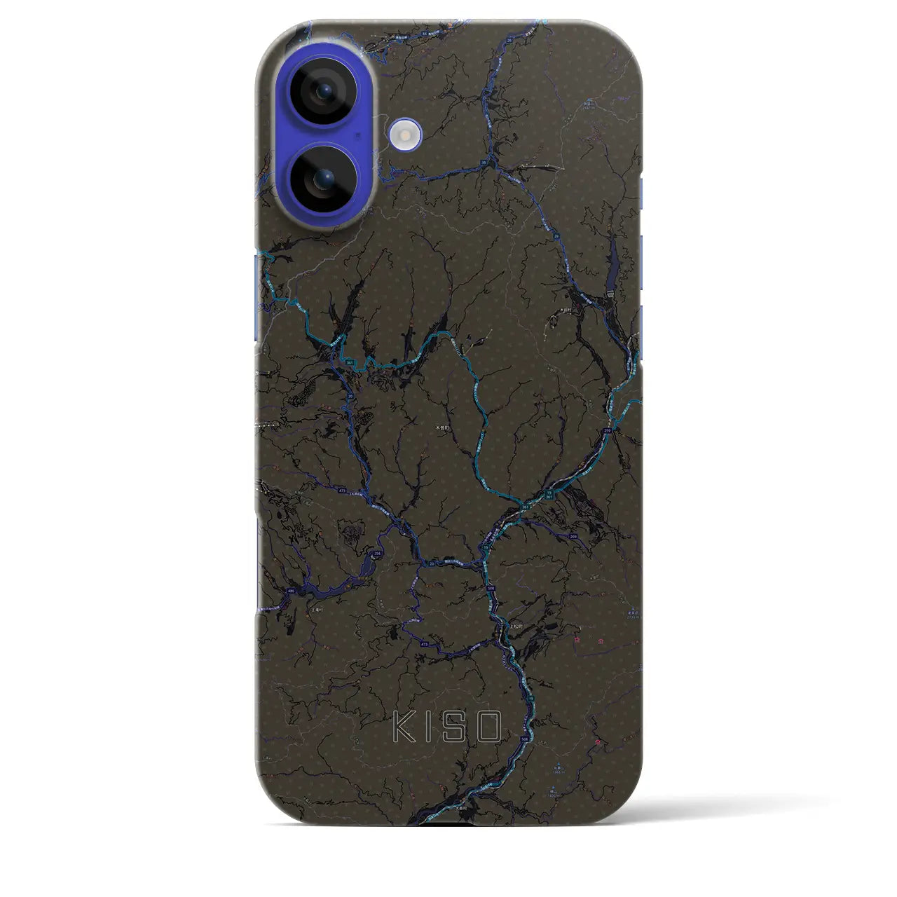 【木曽(長野県)】地図柄iPhoneケース(バックカバータイプ)