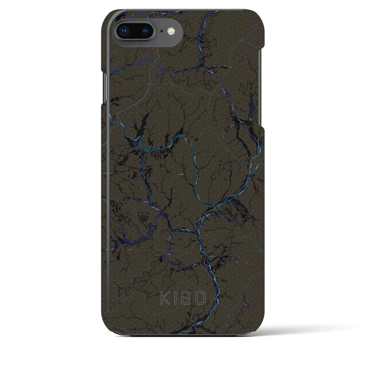 【木曽(長野県)】地図柄iPhoneケース(バックカバータイプ)