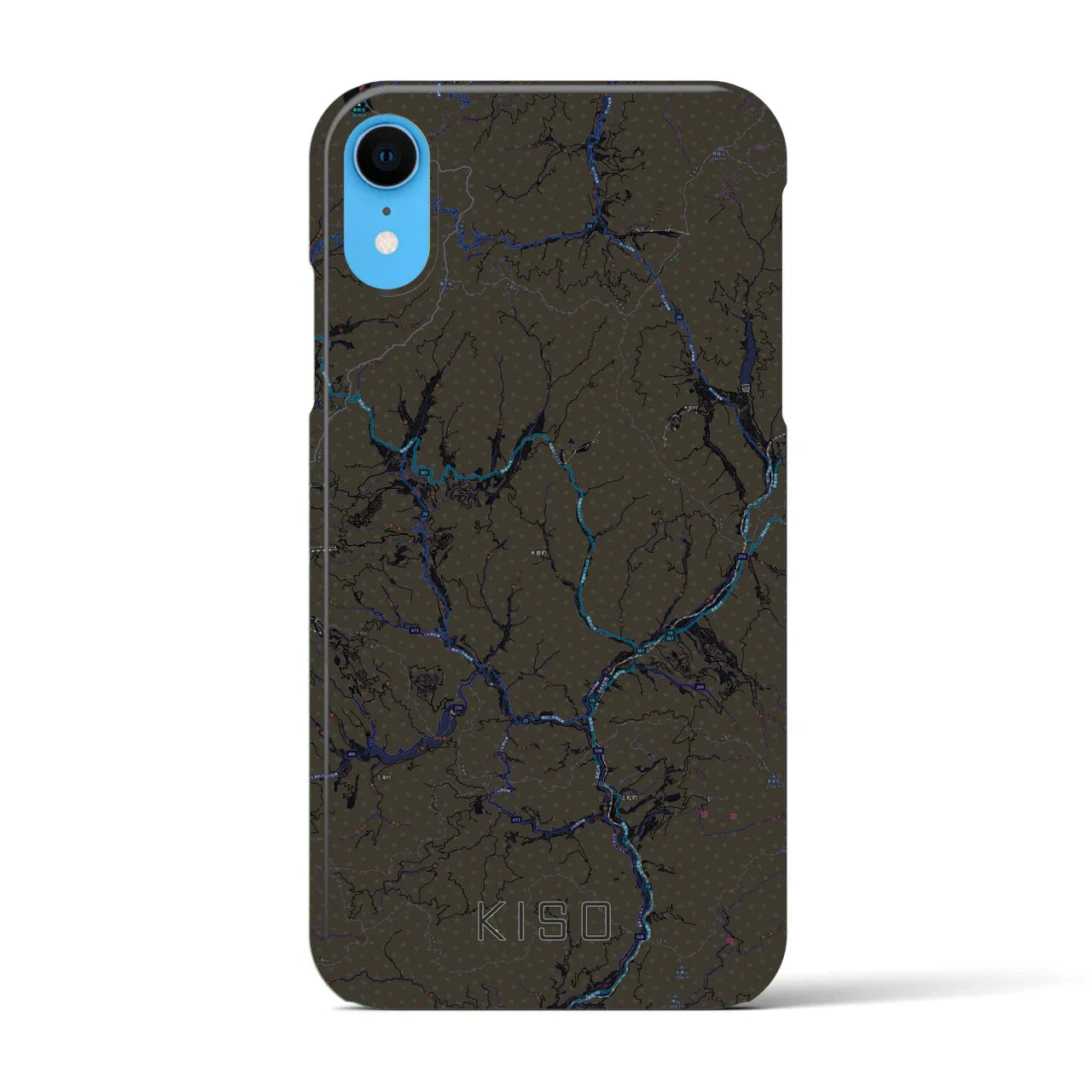 【木曽(長野県)】地図柄iPhoneケース(バックカバータイプ)