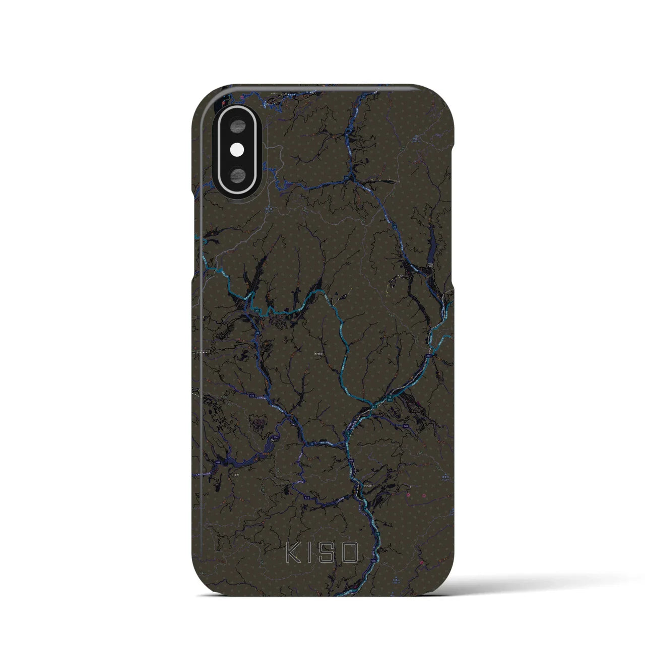 【木曽(長野県)】地図柄iPhoneケース(バックカバータイプ)