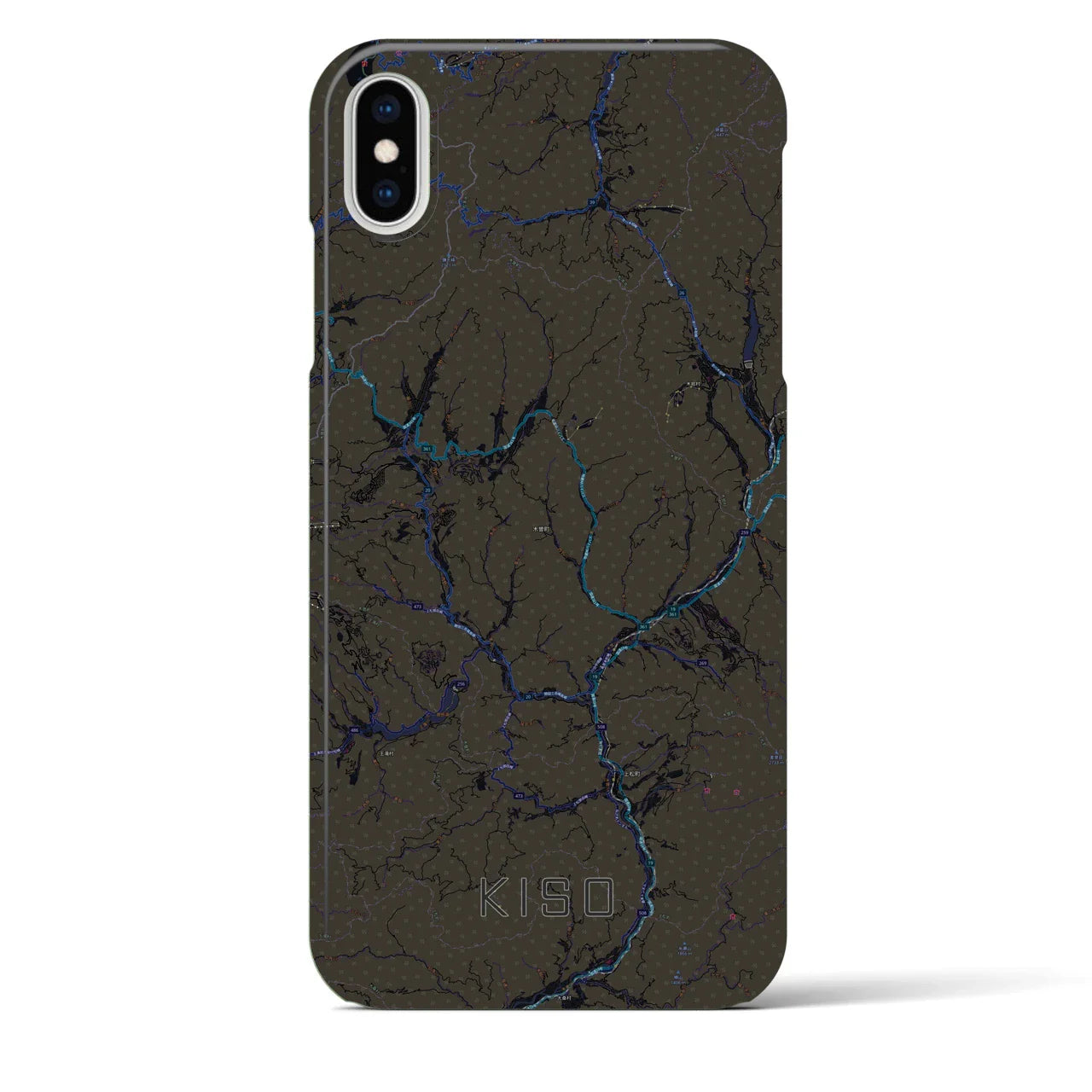 【木曽(長野県)】地図柄iPhoneケース(バックカバータイプ)