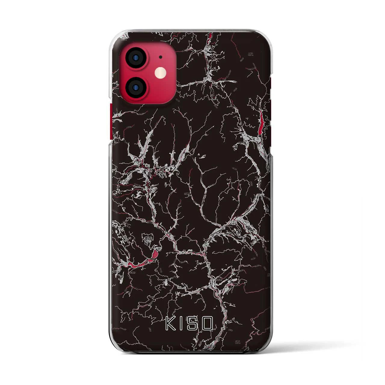 【木曽(長野県)】地図柄iPhoneケース(クリアタイプ)