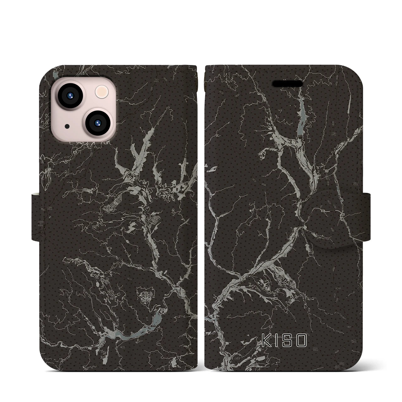 【木曽(長野県)】地図柄iPhoneケース(手帳タイプ)