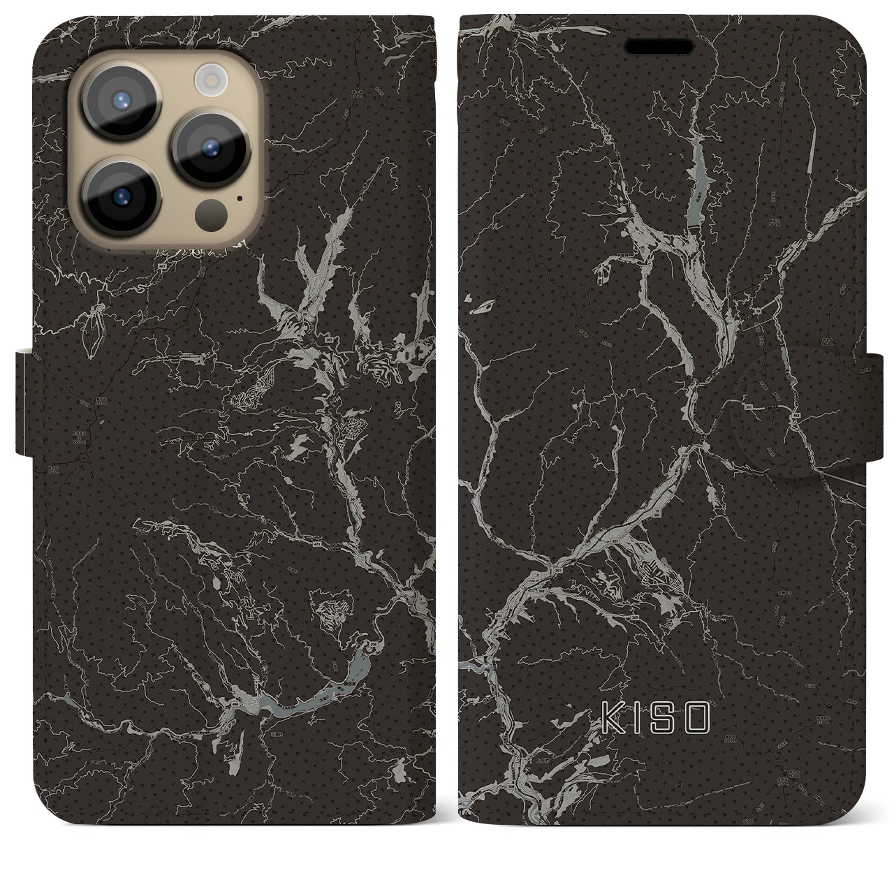 【木曽(長野県)】地図柄iPhoneケース(手帳タイプ)