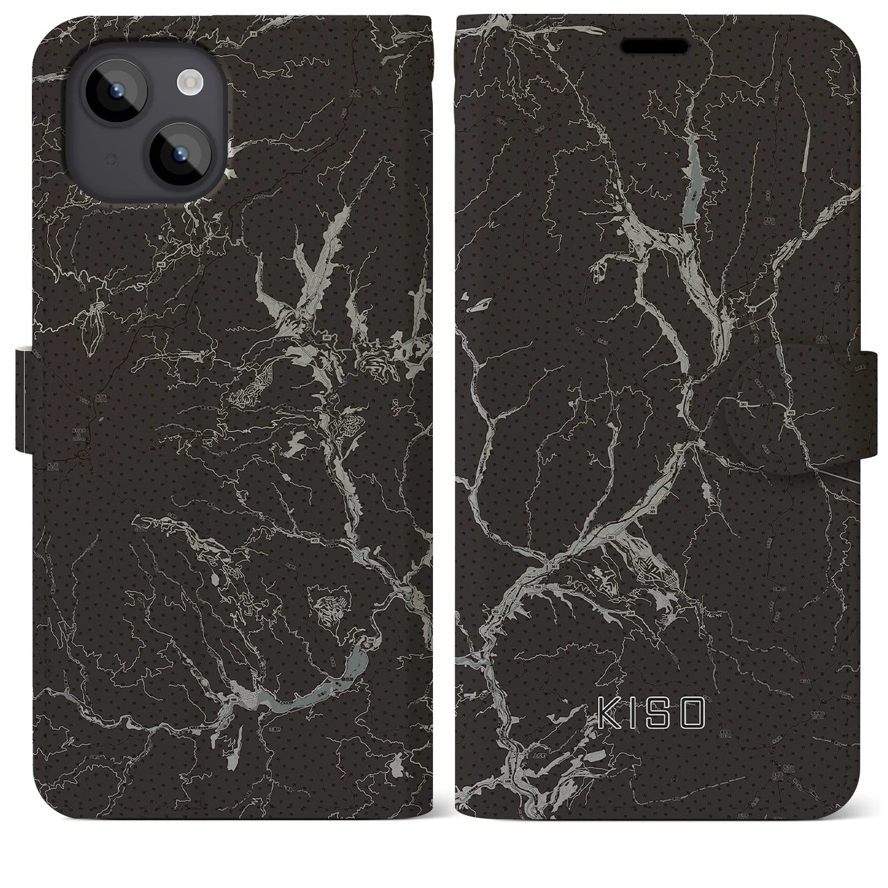 【木曽(長野県)】地図柄iPhoneケース(手帳タイプ)