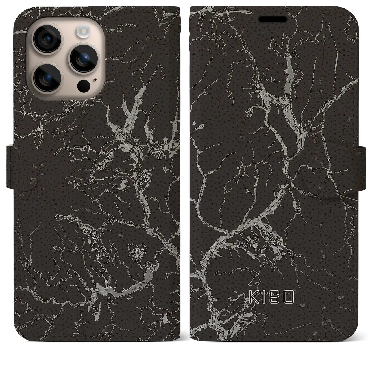 【木曽(長野県)】地図柄iPhoneケース(手帳タイプ)