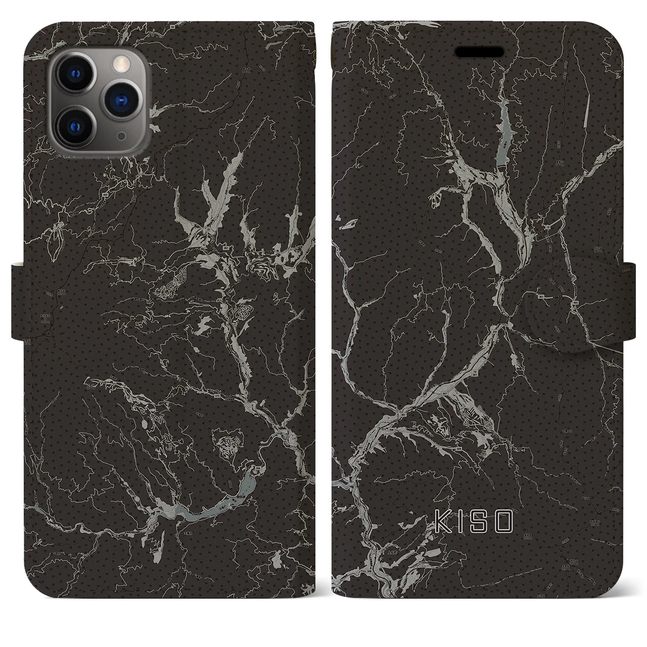 【木曽(長野県)】地図柄iPhoneケース(手帳タイプ)