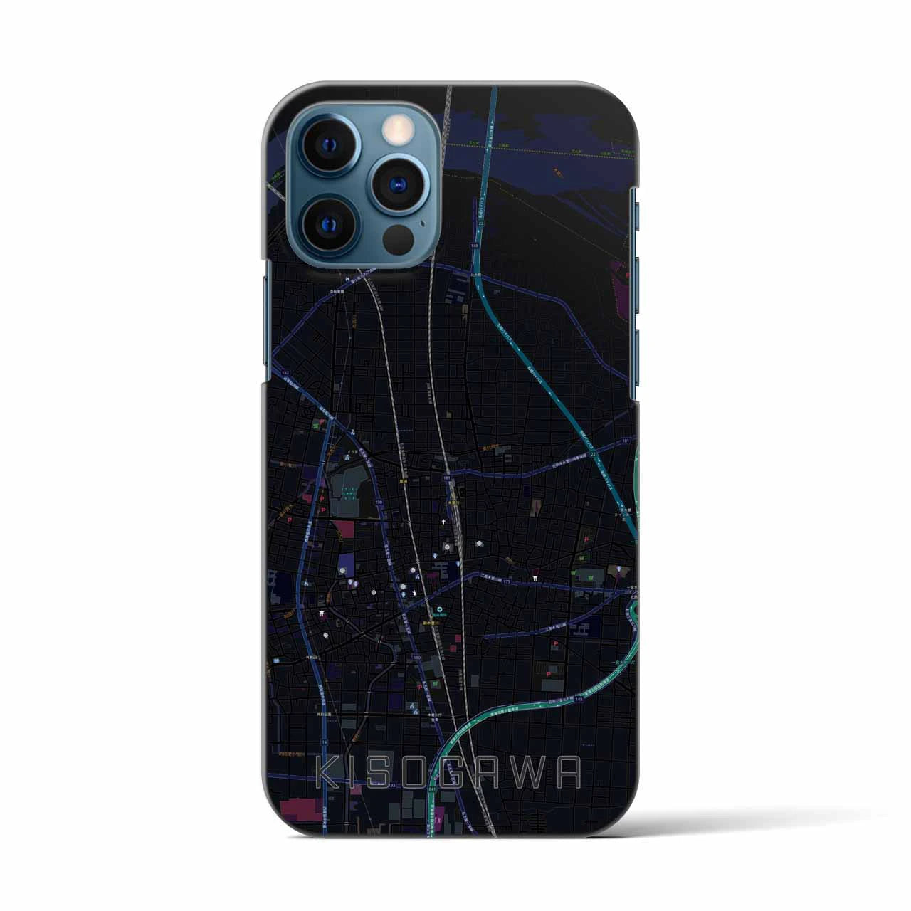 【木曽川(愛知県)】地図柄iPhoneケース(バックカバータイプ)