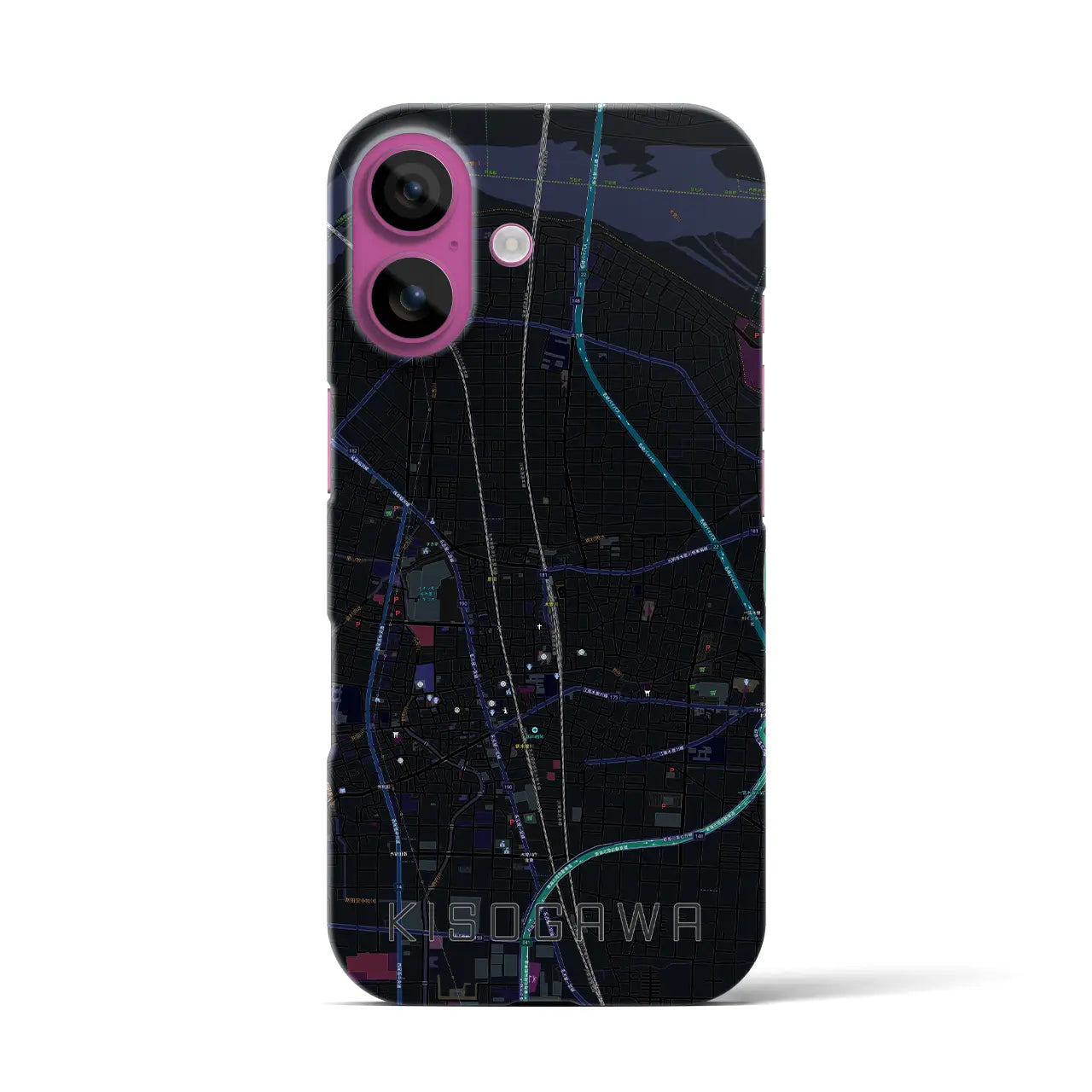 【木曽川(愛知県)】地図柄iPhoneケース(バックカバータイプ)