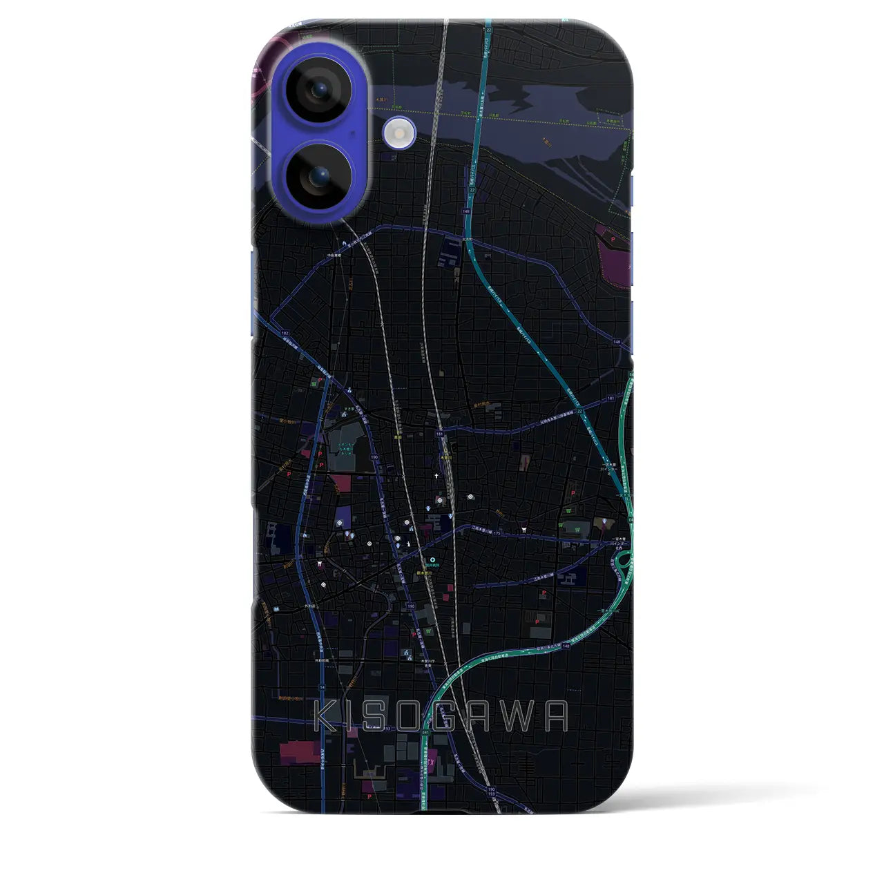 【木曽川(愛知県)】地図柄iPhoneケース(バックカバータイプ)