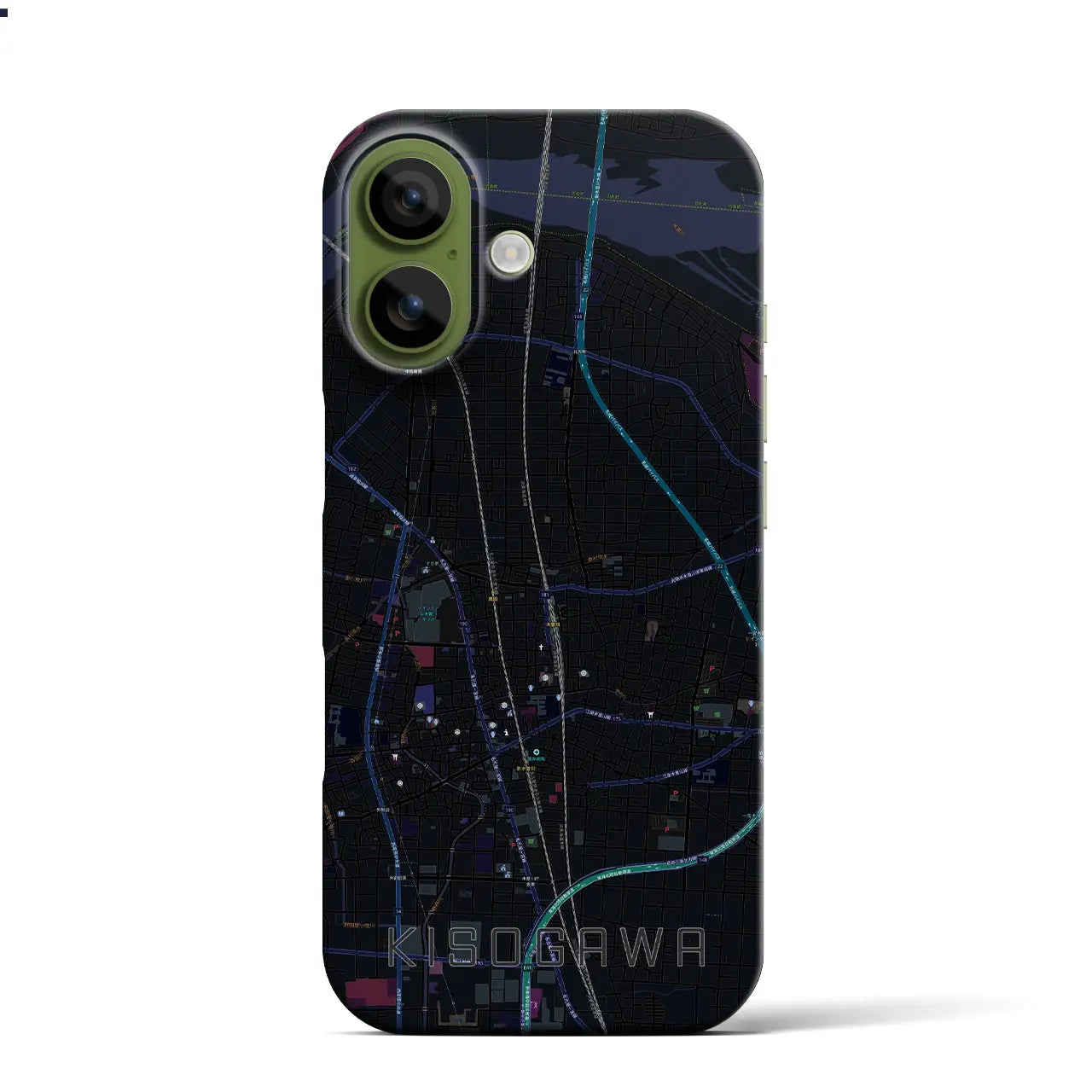 【木曽川(愛知県)】地図柄iPhoneケース(バックカバータイプ)