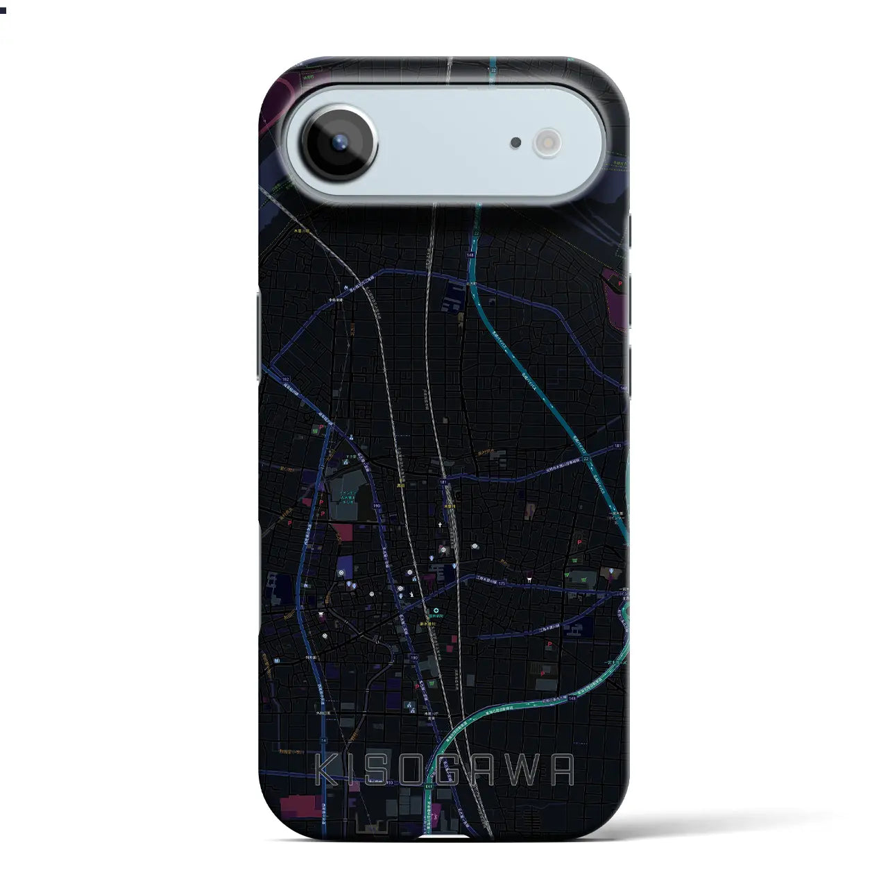 【木曽川(愛知県)】地図柄iPhoneケース(バックカバータイプ)