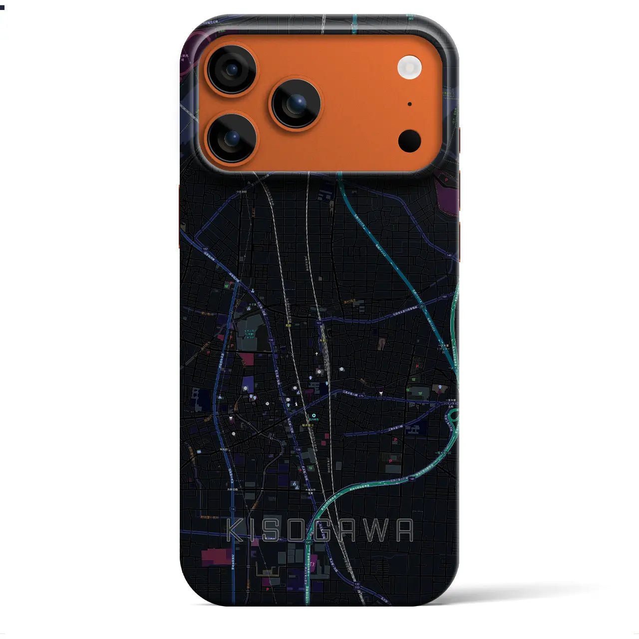 【木曽川(愛知県)】地図柄iPhoneケース(バックカバータイプ)