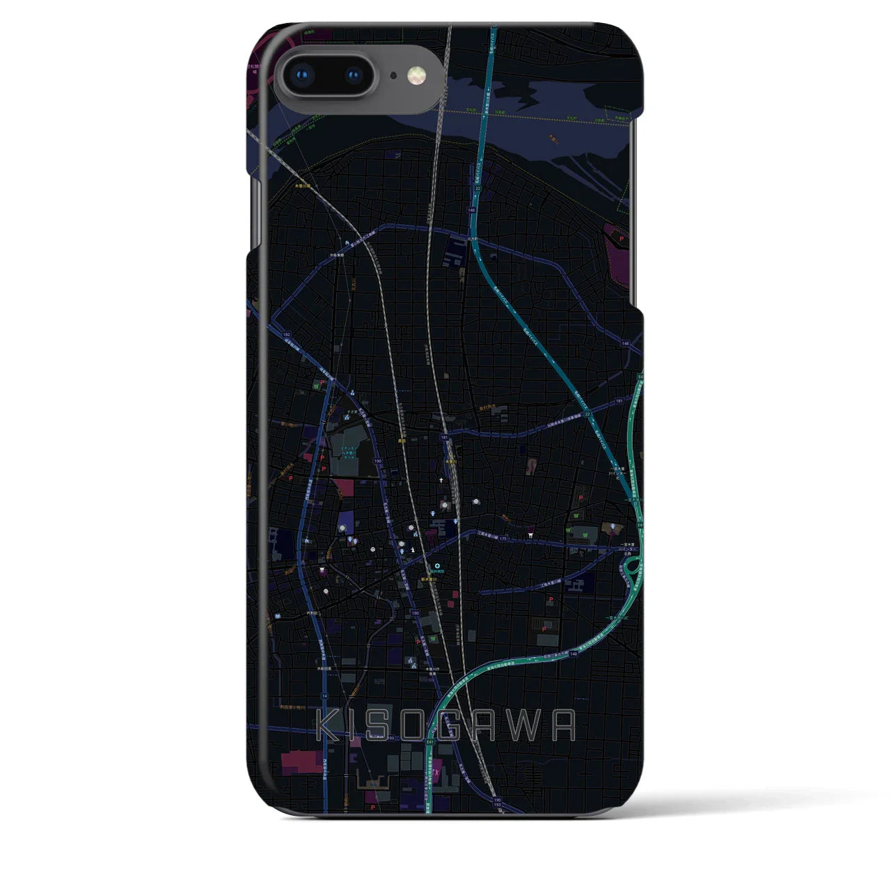 【木曽川(愛知県)】地図柄iPhoneケース(バックカバータイプ)