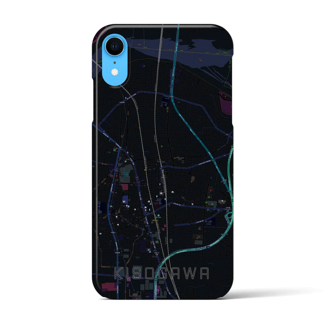 【木曽川(愛知県)】地図柄iPhoneケース(バックカバータイプ)