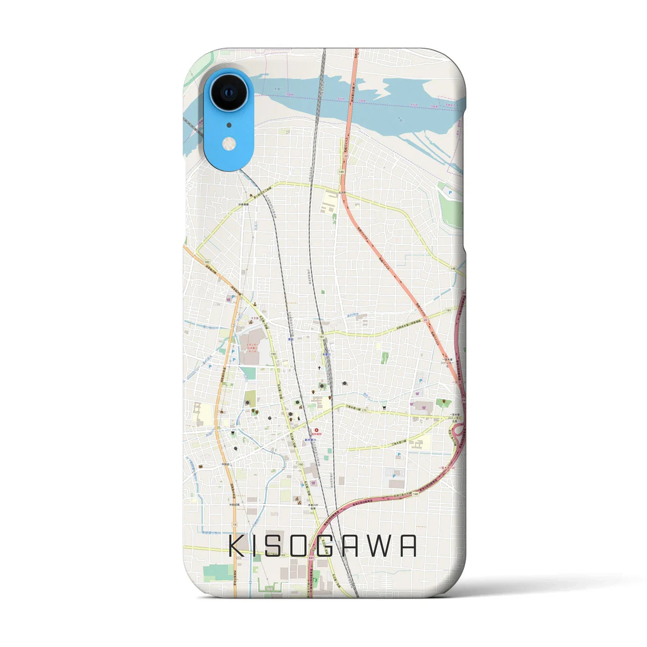 【木曽川(愛知県)】地図柄iPhoneケース(バックカバータイプ)