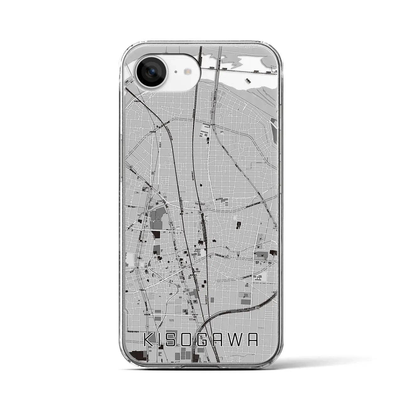 【木曽川(愛知県)】地図柄iPhoneケース(クリアタイプ)