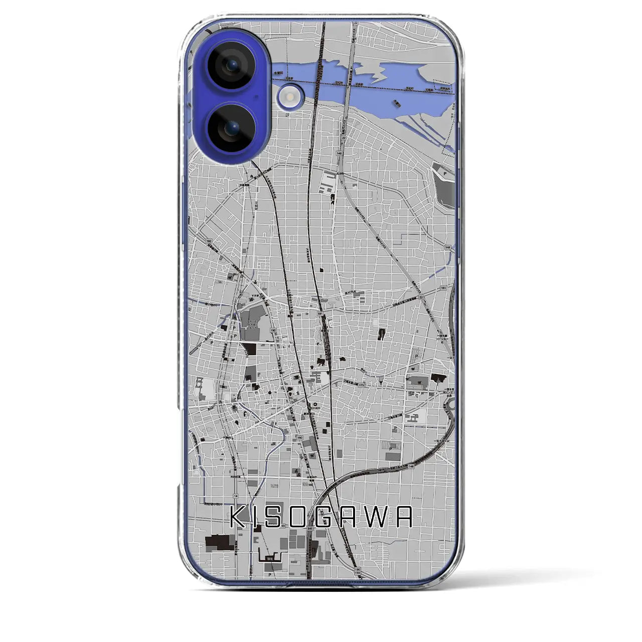 【木曽川(愛知県)】地図柄iPhoneケース(クリアタイプ)