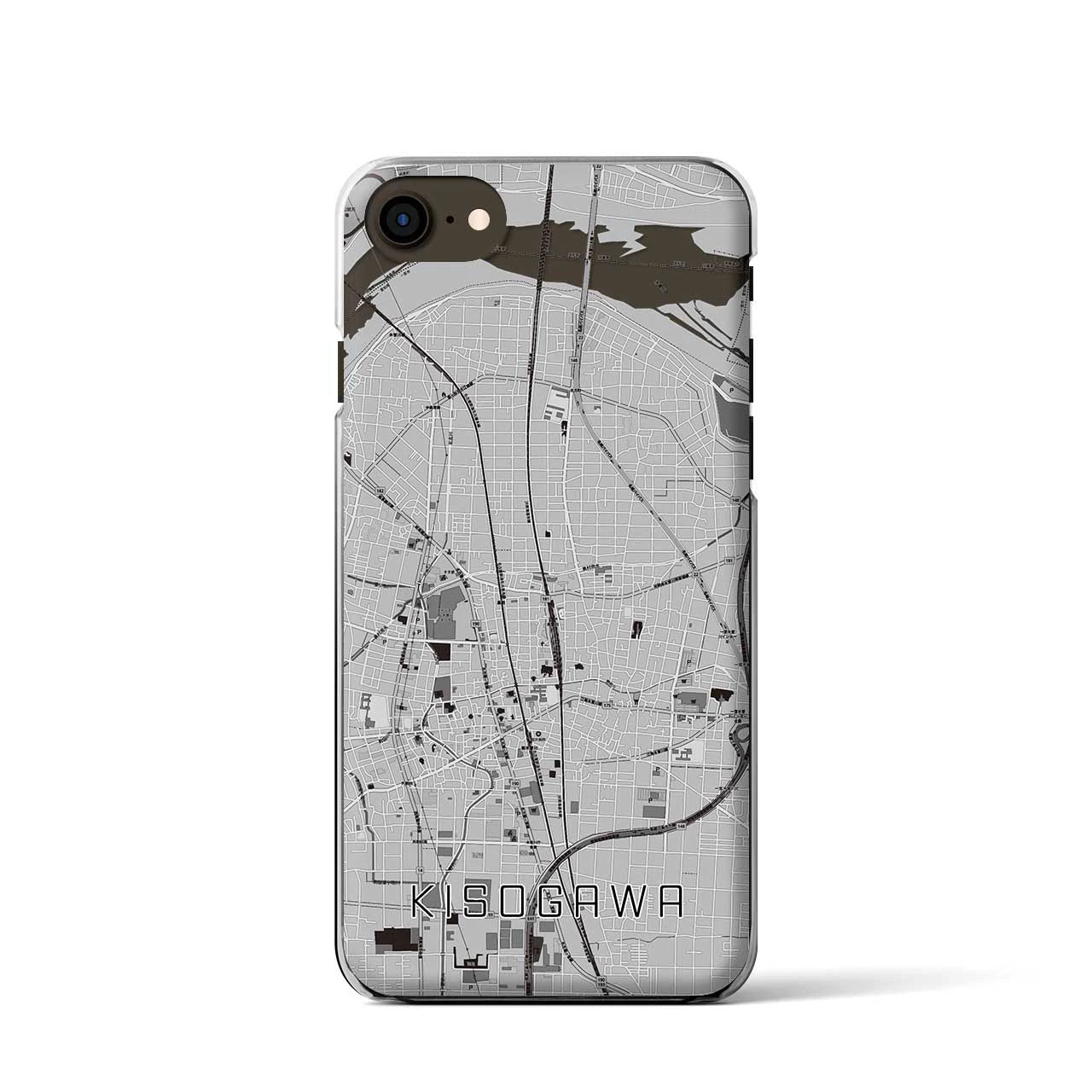 【木曽川(愛知県)】地図柄iPhoneケース(クリアタイプ)