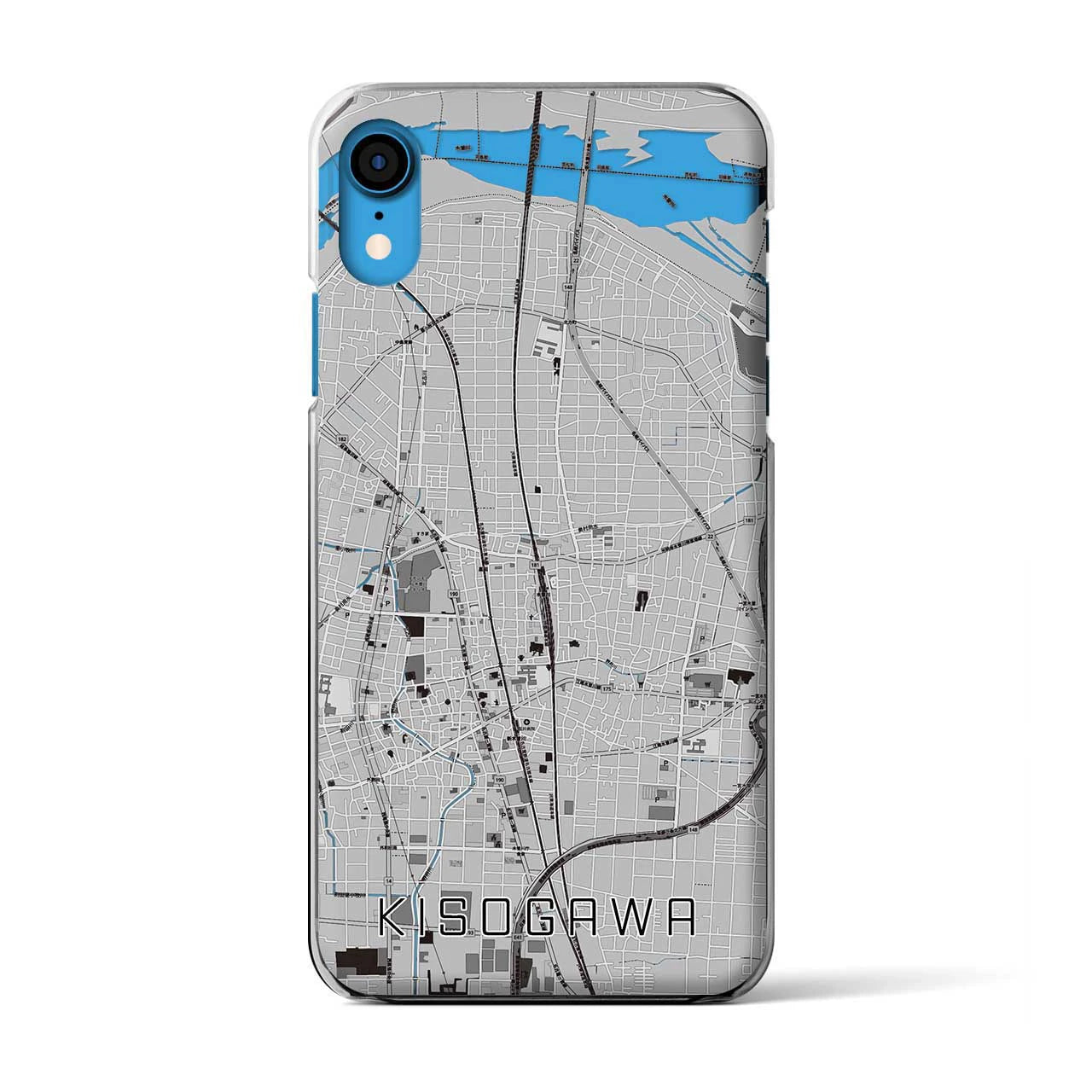 【木曽川(愛知県)】地図柄iPhoneケース(クリアタイプ)