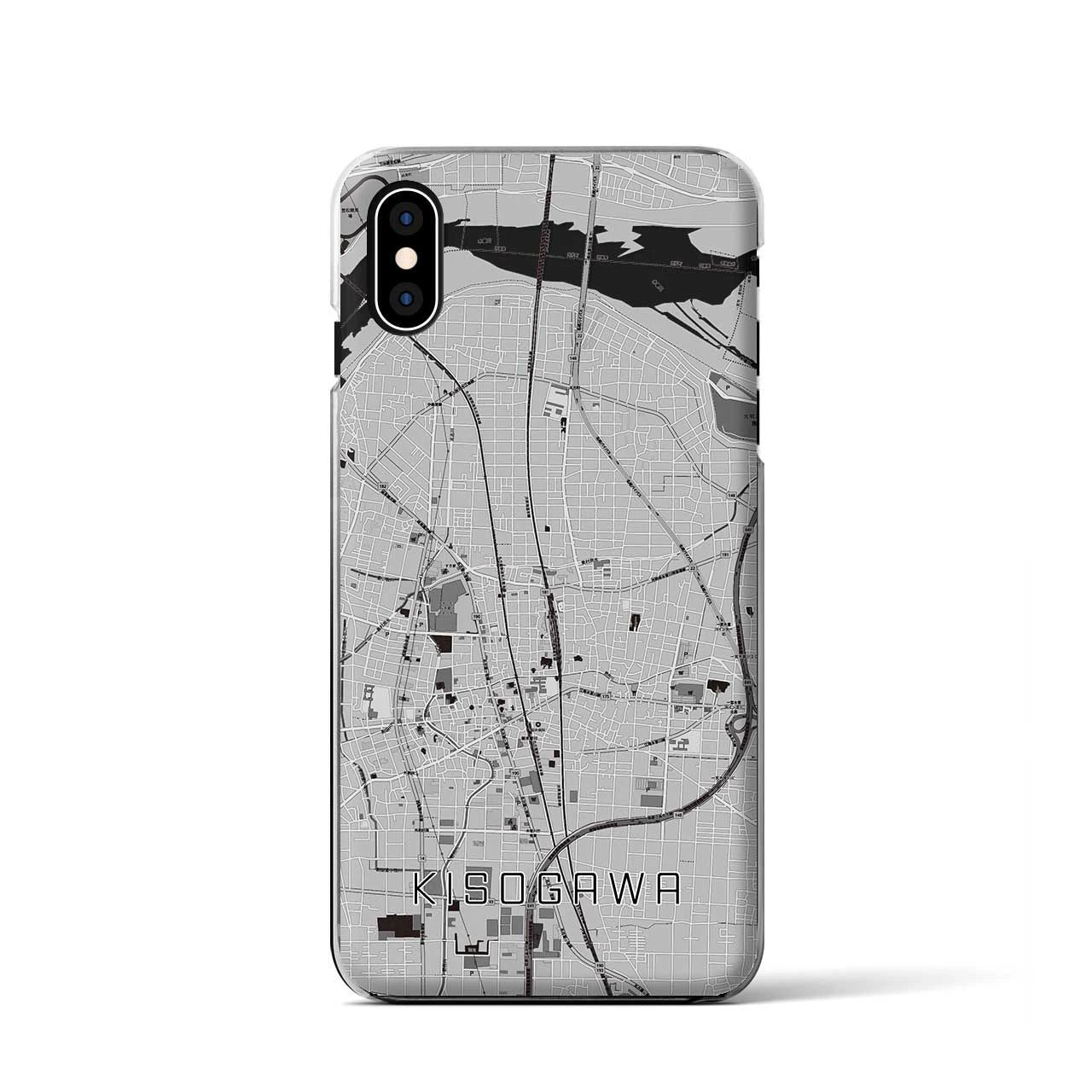 【木曽川(愛知県)】地図柄iPhoneケース(クリアタイプ)