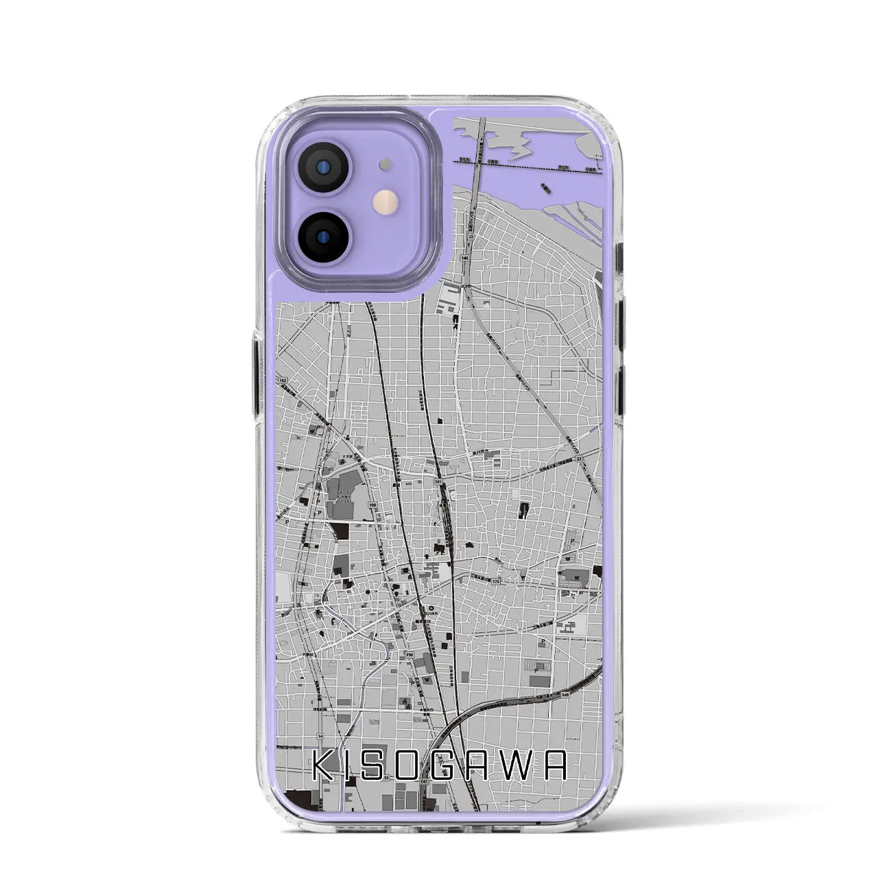 【木曽川(愛知県)】地図柄iPhoneケース(MagSafeタイプ)