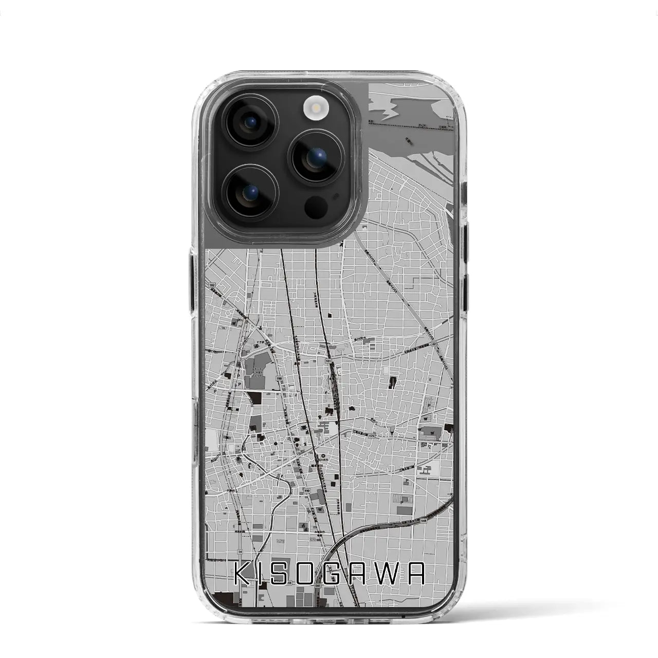 【木曽川(愛知県)】地図柄iPhoneケース(MagSafeタイプ)