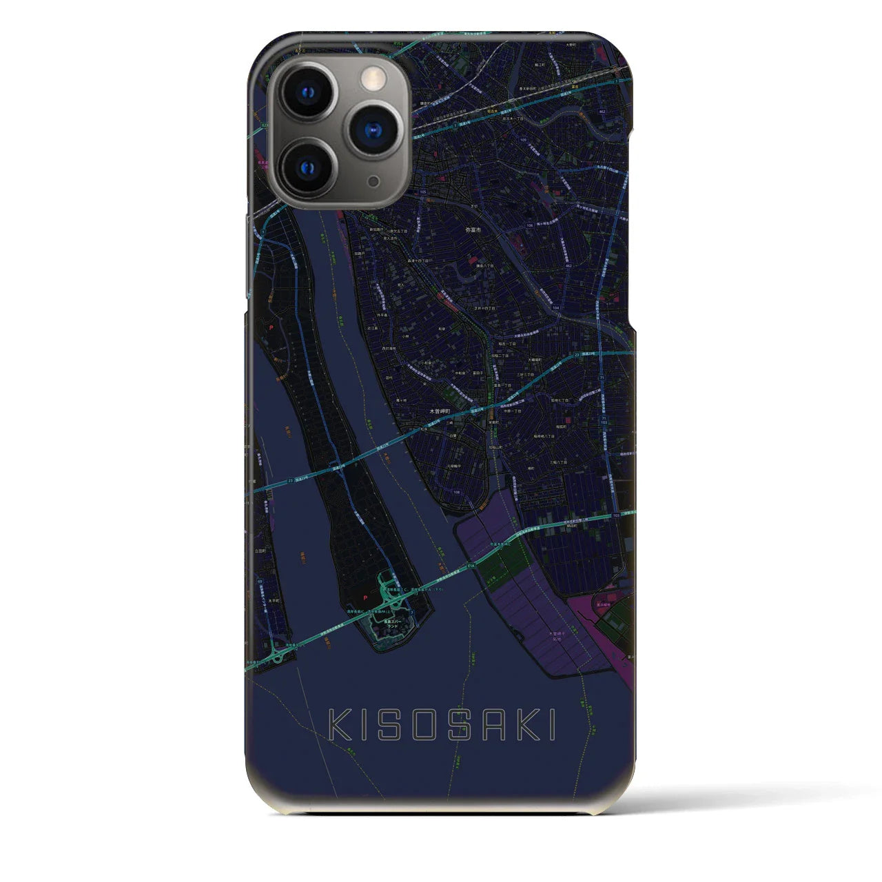【木曽岬(三重県)】地図柄iPhoneケース(バックカバータイプ)