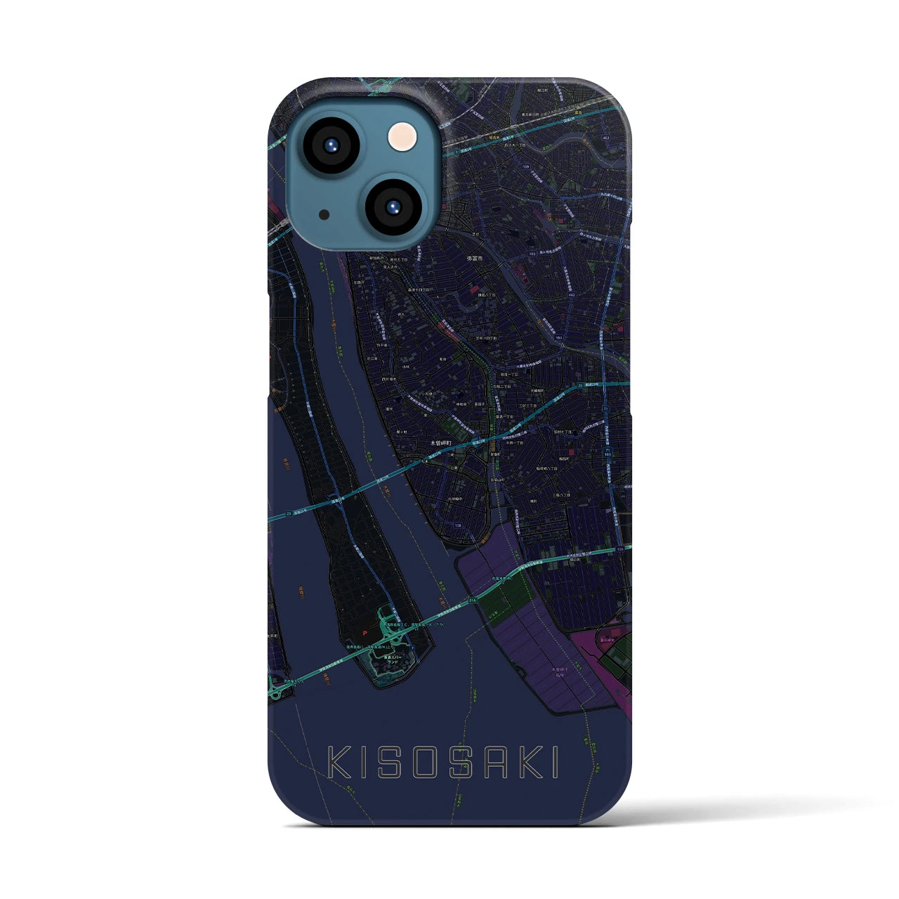 【木曽岬(三重県)】地図柄iPhoneケース(バックカバータイプ)