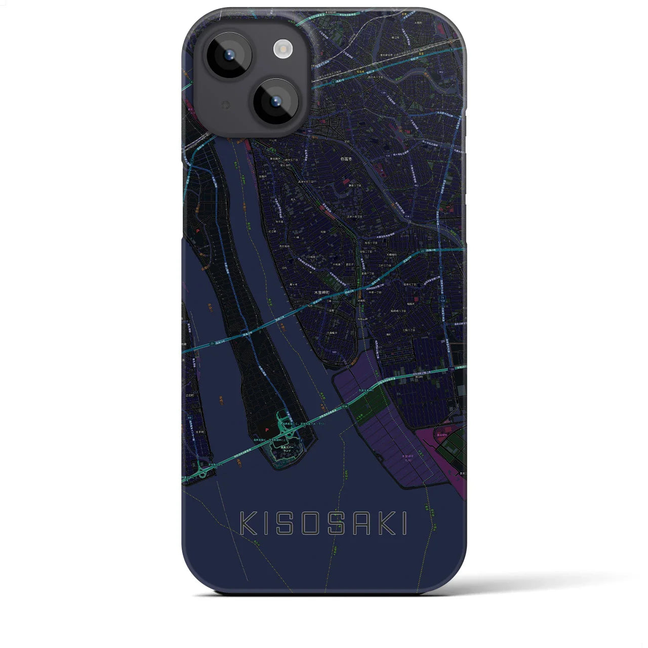 【木曽岬(三重県)】地図柄iPhoneケース(バックカバータイプ)