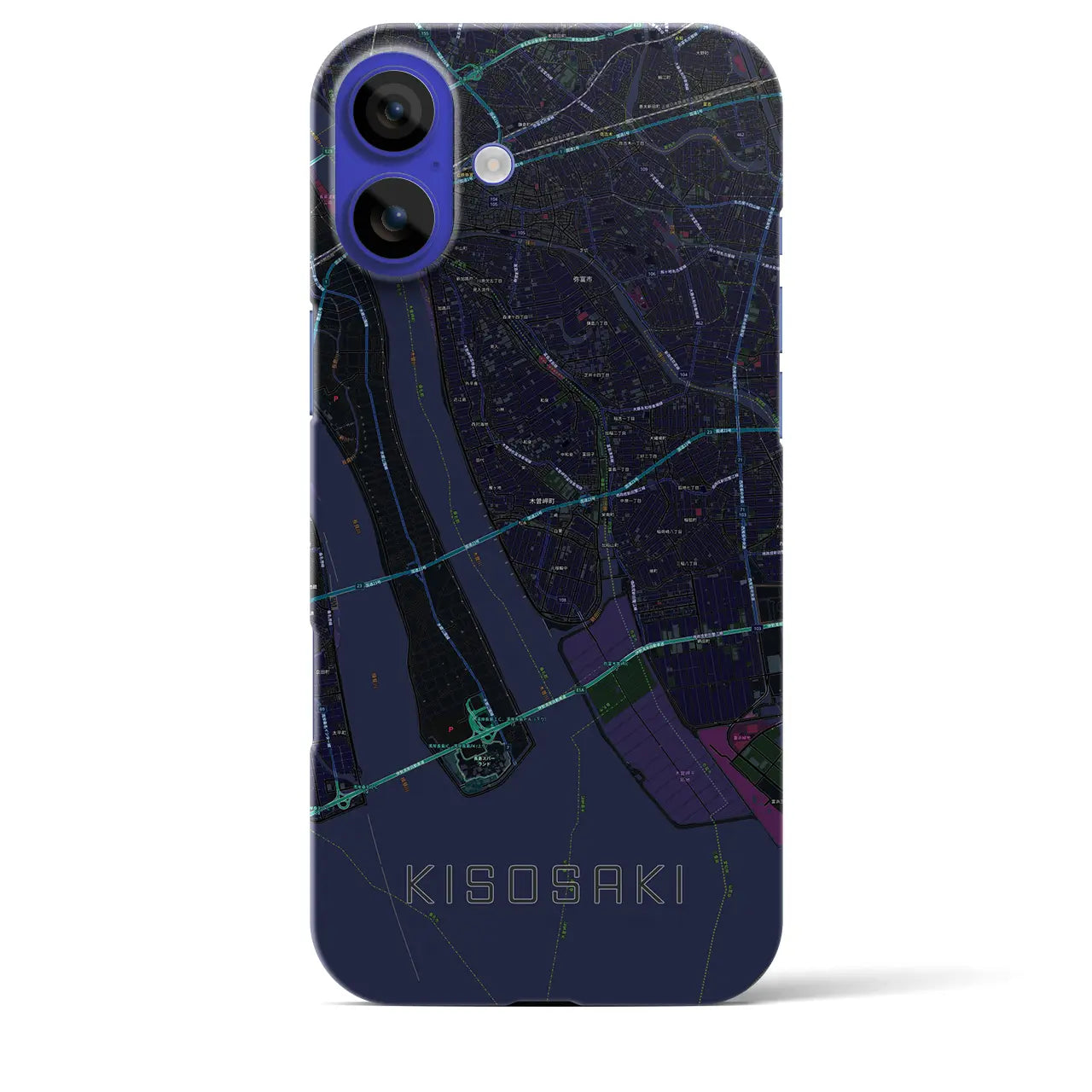 【木曽岬(三重県)】地図柄iPhoneケース(バックカバータイプ)