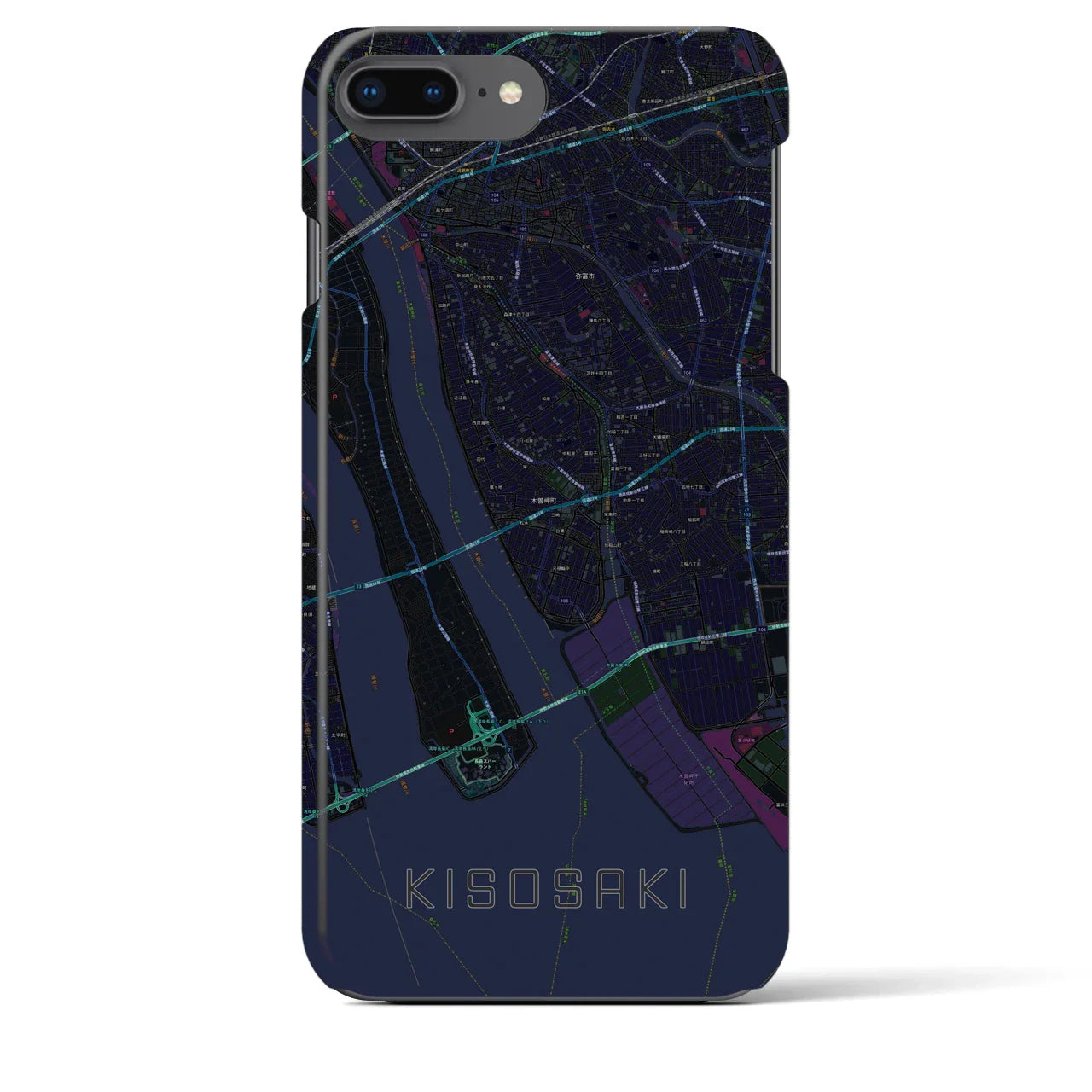 【木曽岬(三重県)】地図柄iPhoneケース(バックカバータイプ)