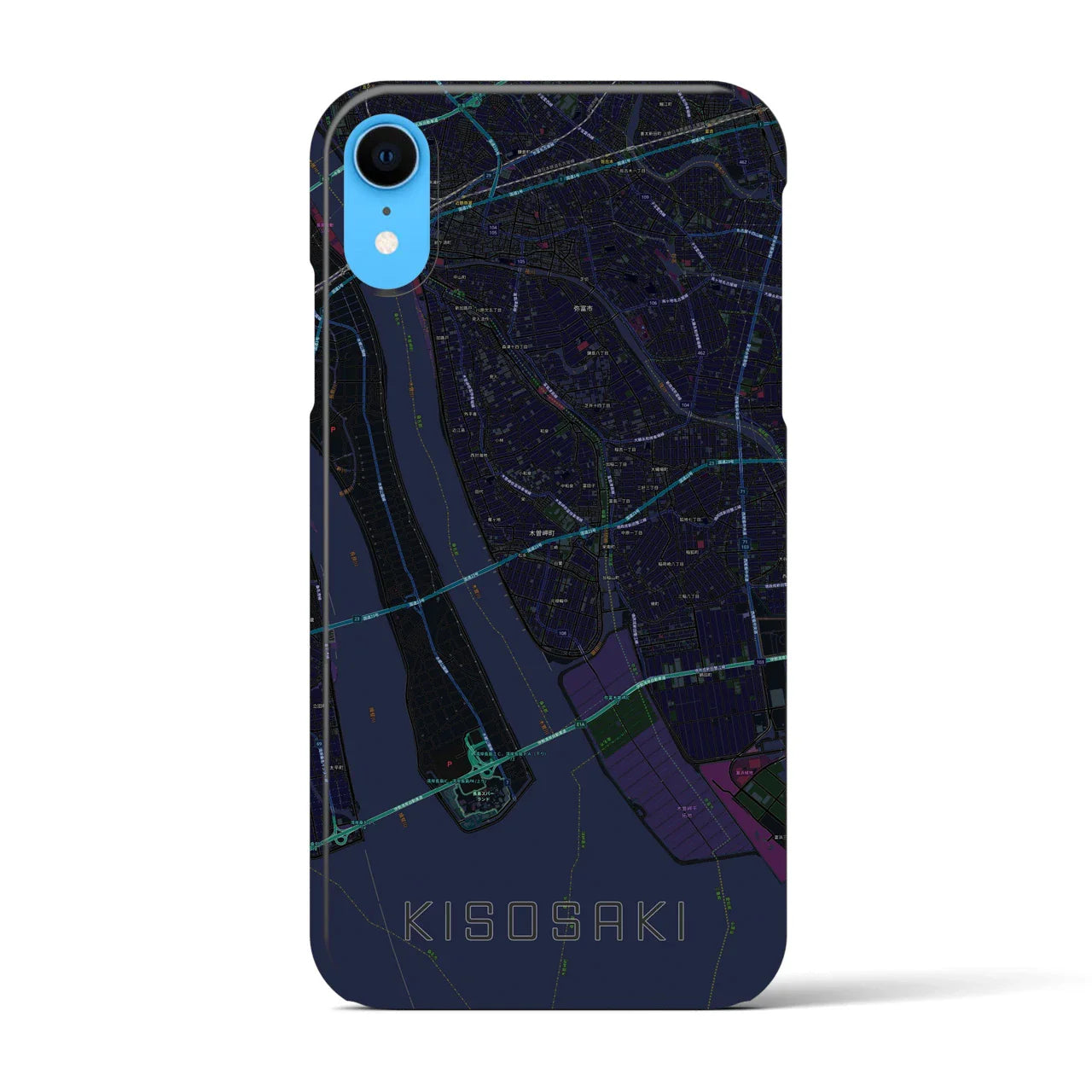 【木曽岬(三重県)】地図柄iPhoneケース(バックカバータイプ)