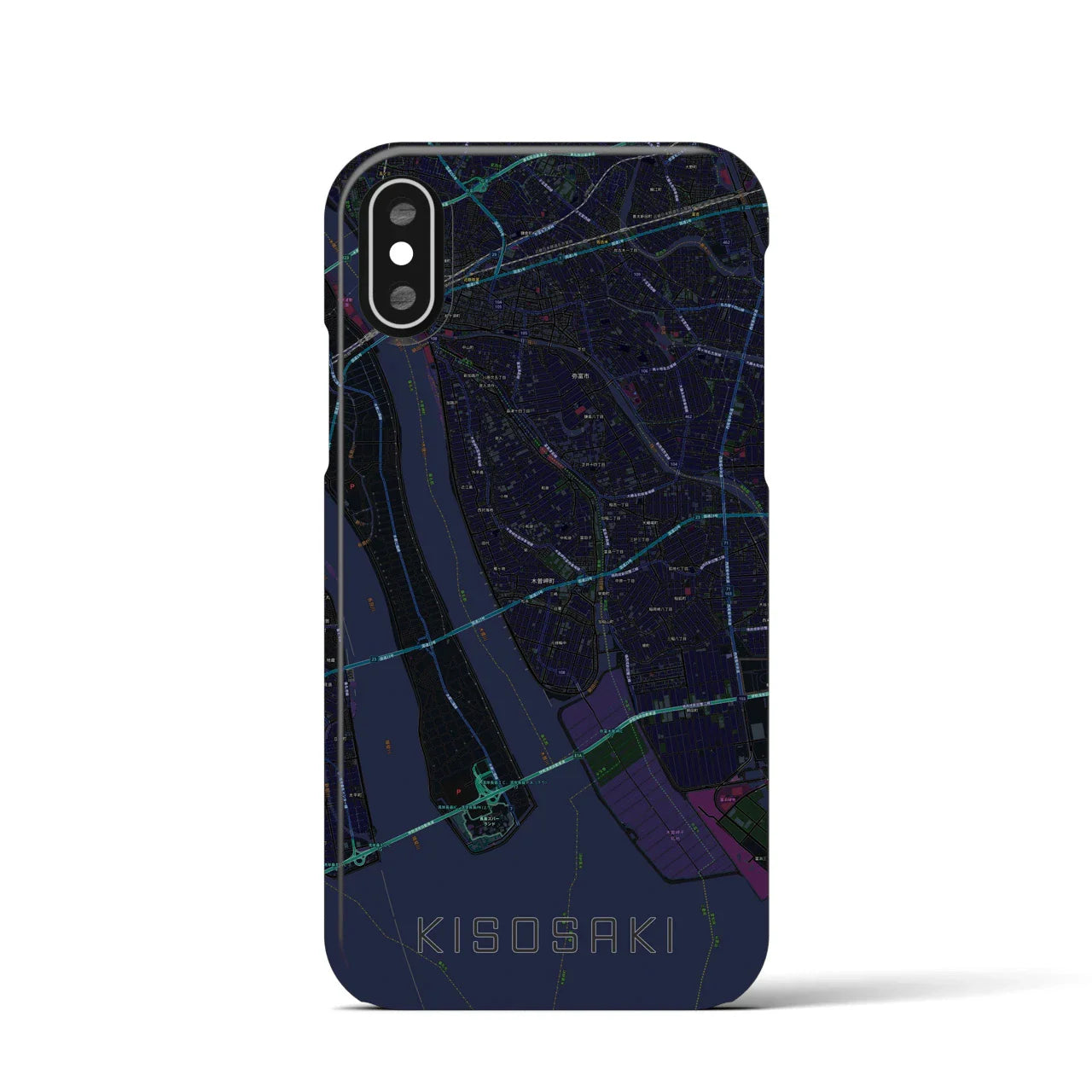 【木曽岬(三重県)】地図柄iPhoneケース(バックカバータイプ)