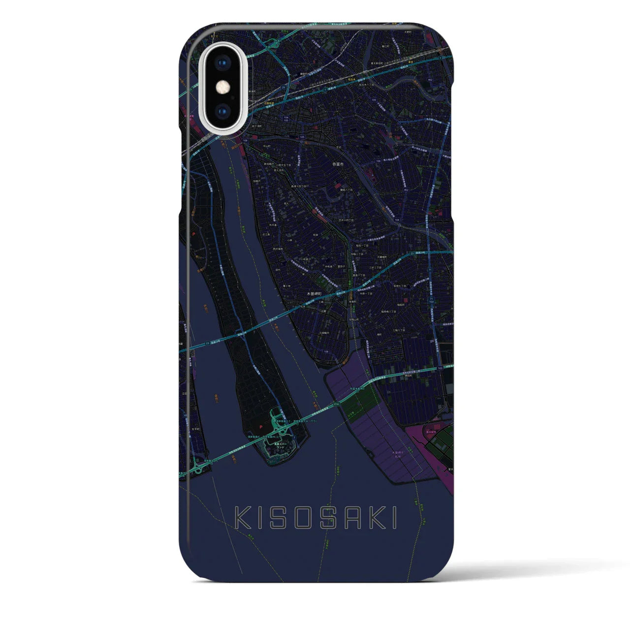 【木曽岬(三重県)】地図柄iPhoneケース(バックカバータイプ)