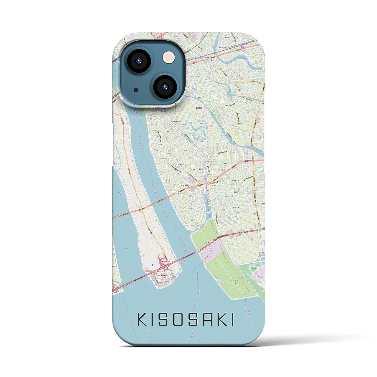 【木曽岬(三重県)】地図柄iPhoneケース(バックカバータイプ)
