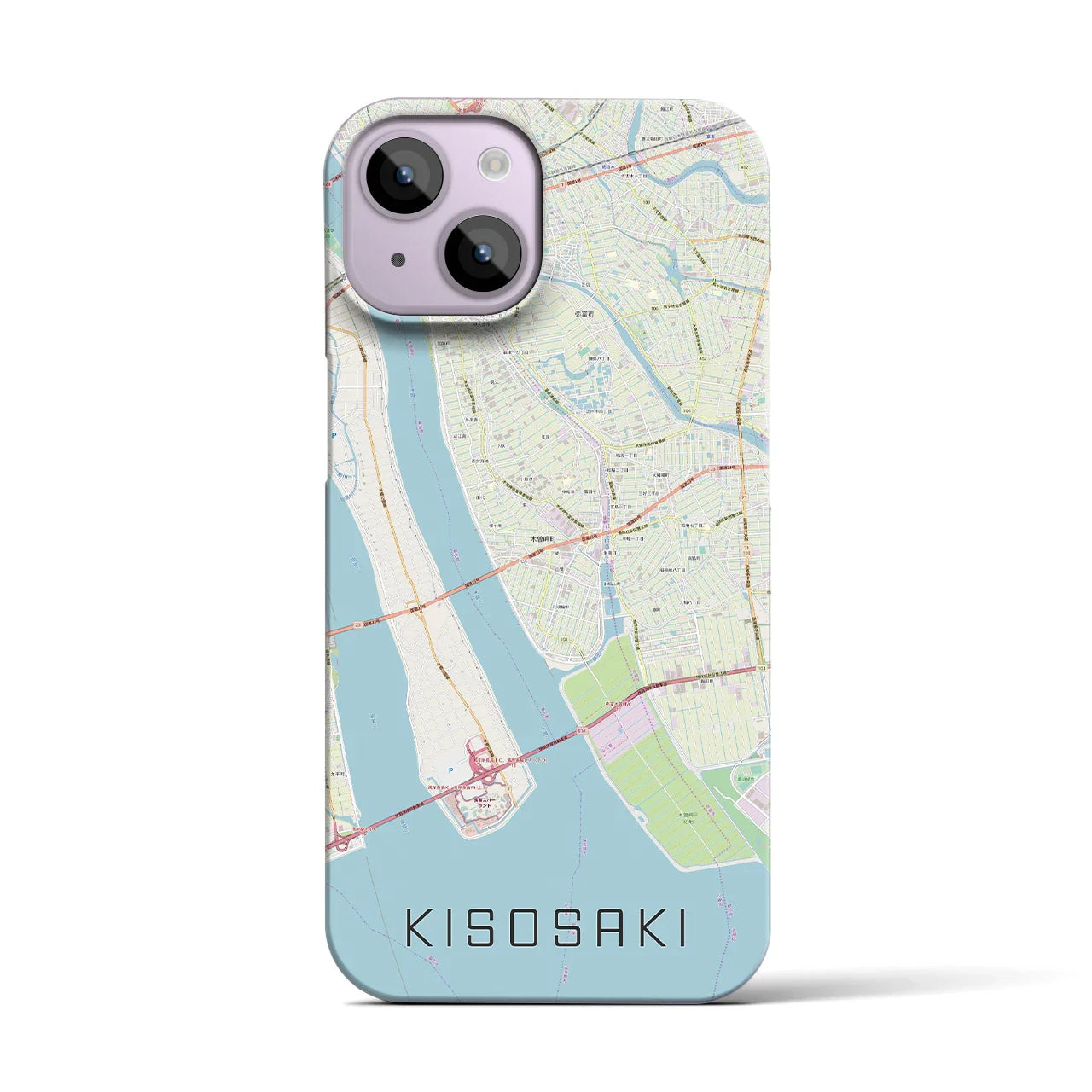 【木曽岬(三重県)】地図柄iPhoneケース(バックカバータイプ)