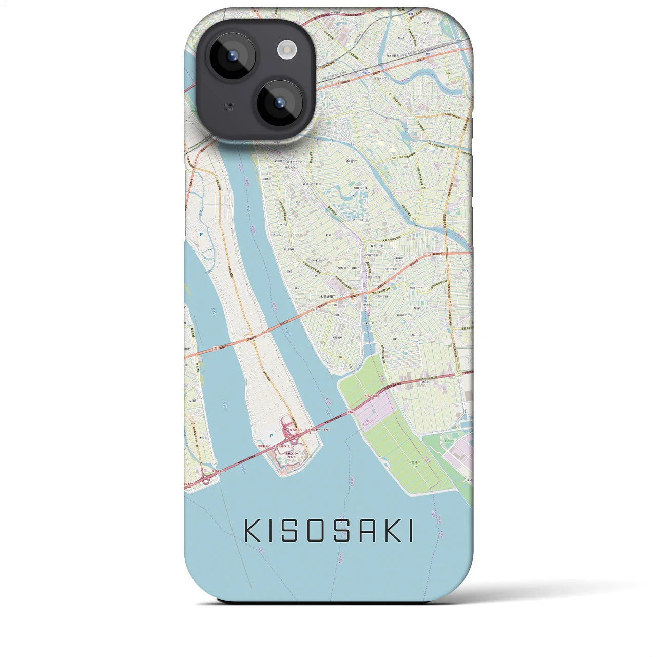 【木曽岬(三重県)】地図柄iPhoneケース(バックカバータイプ)