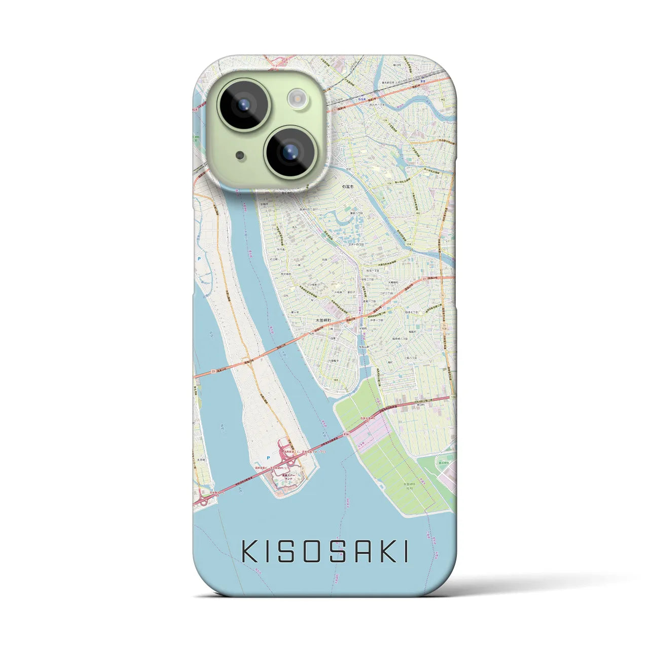 【木曽岬(三重県)】地図柄iPhoneケース(バックカバータイプ)