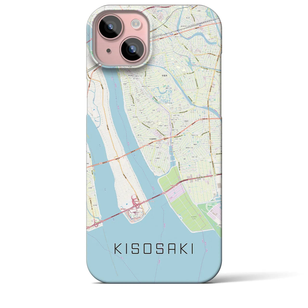 【木曽岬(三重県)】地図柄iPhoneケース(バックカバータイプ)