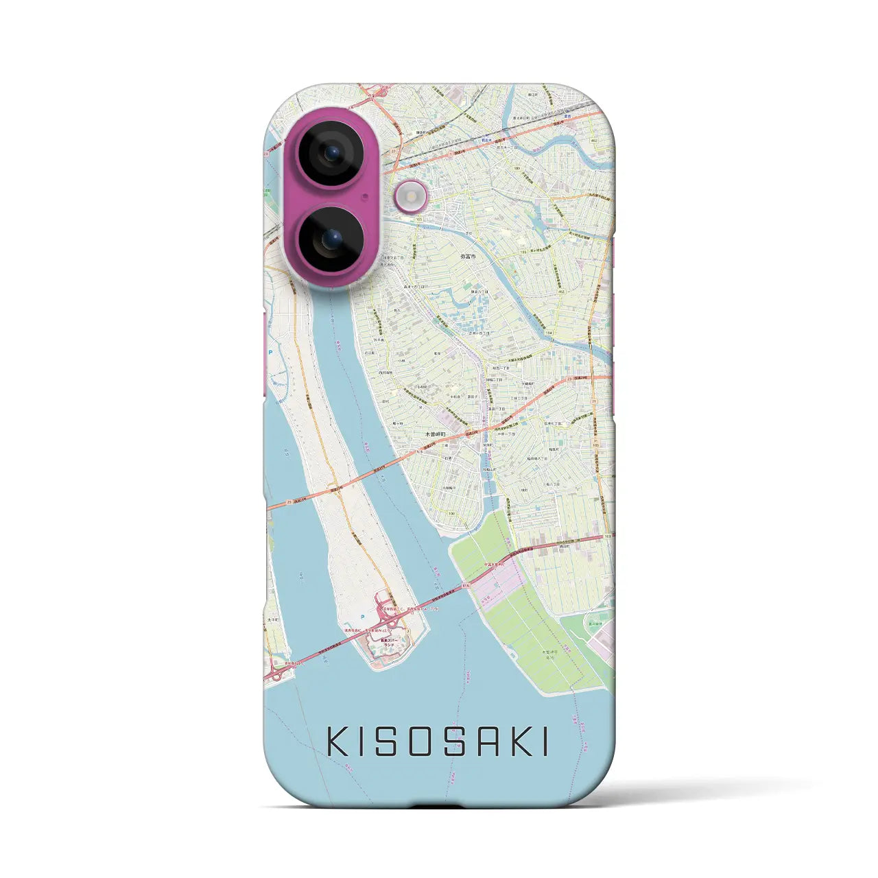 【木曽岬(三重県)】地図柄iPhoneケース(バックカバータイプ)