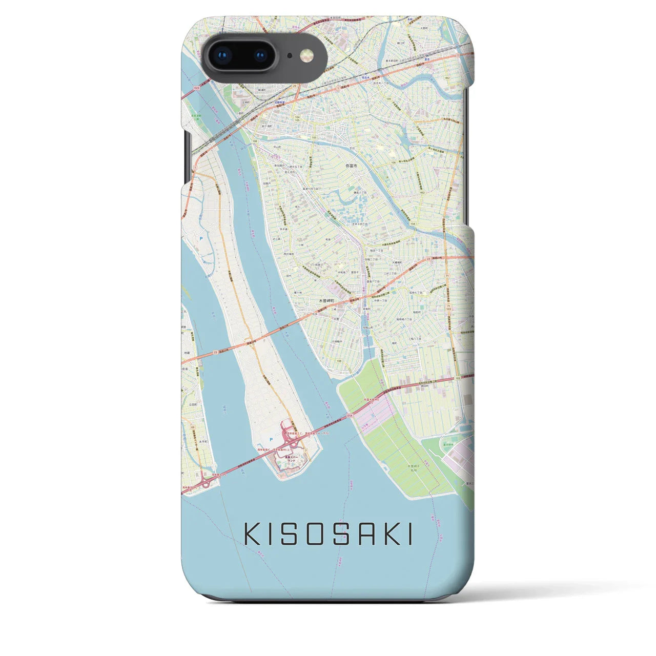 【木曽岬(三重県)】地図柄iPhoneケース(バックカバータイプ)