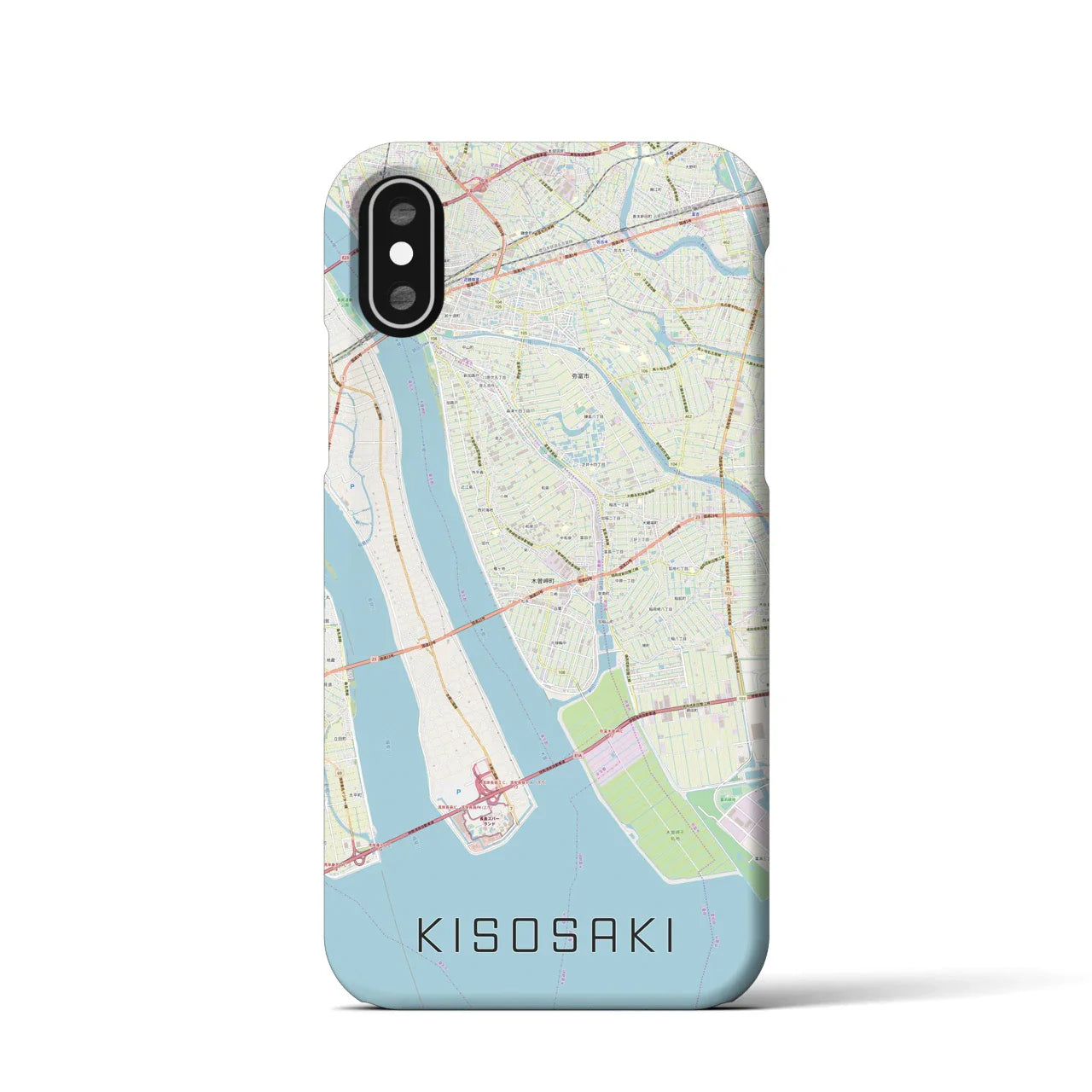 【木曽岬(三重県)】地図柄iPhoneケース(バックカバータイプ)