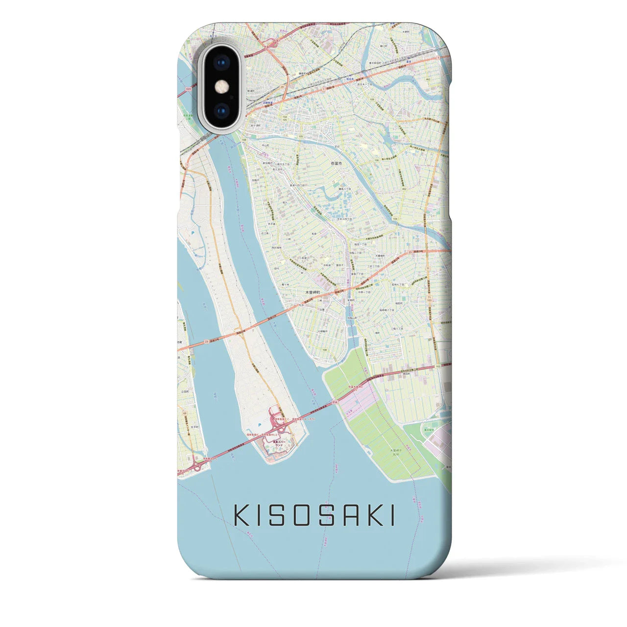 【木曽岬(三重県)】地図柄iPhoneケース(バックカバータイプ)